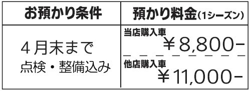 預かり料金